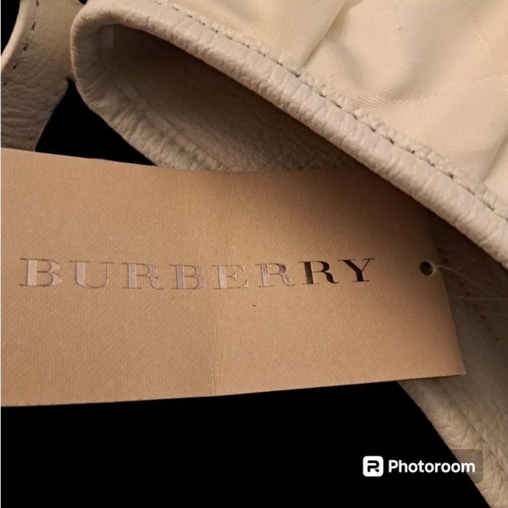 NWT  Burberry Off White Small Avondale Nylon and Leather Shoulder Bag - Picture 5 of 15